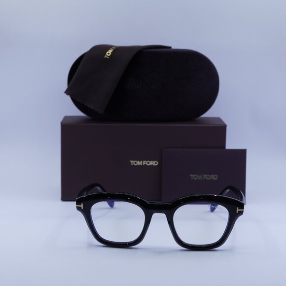 Tom Ford FT5961-B 001 Square Eyeglasses 49mm – Black/Blue Light Block - Picture 3 of 9
